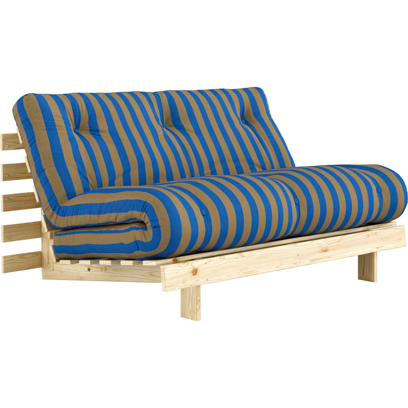 Roots Bettsofa 140x200 cm, Braun / Blau
