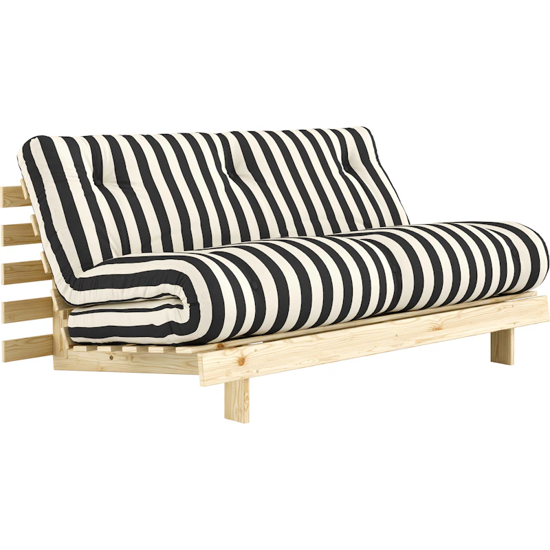 Roots Bettsofa 160x200 cm, Schwarz / Weiß