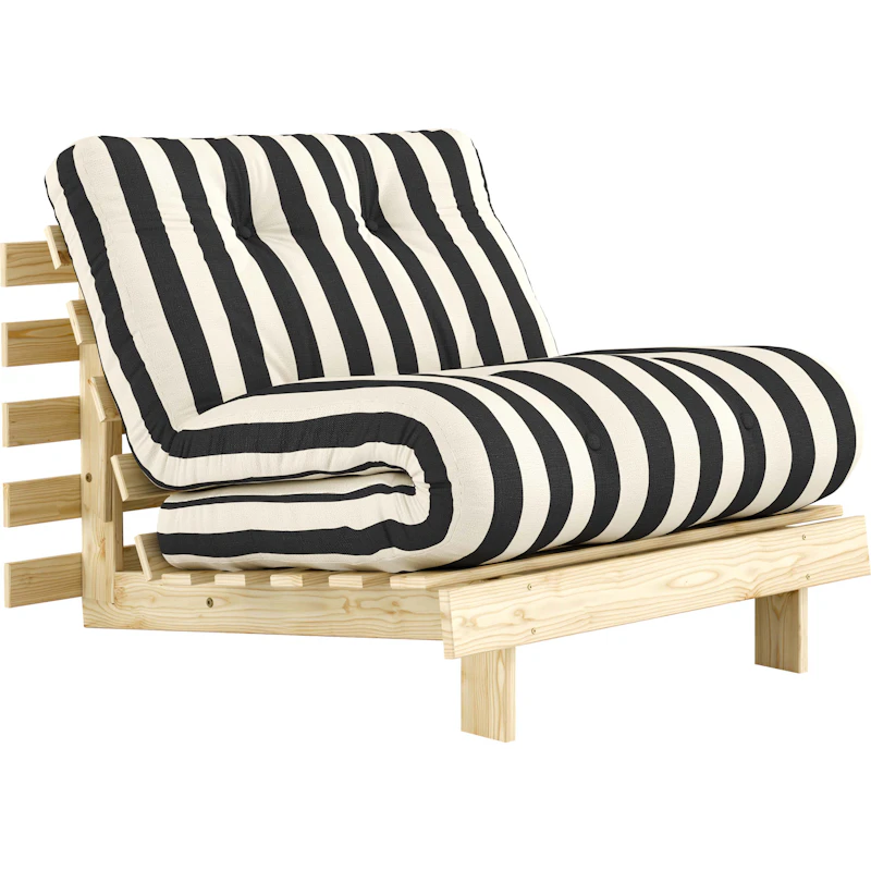 Roots Bettsofa 90x200 cm, Schwarz / Weiß