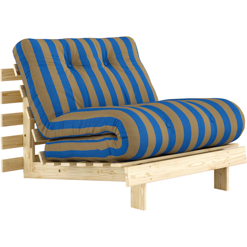 Roots Bettsofa 90x200 cm, Braun / Blau