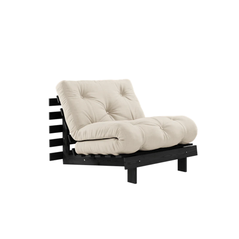 Roots Sofa Bed With Mattress 90x200 Black Night/ Beige