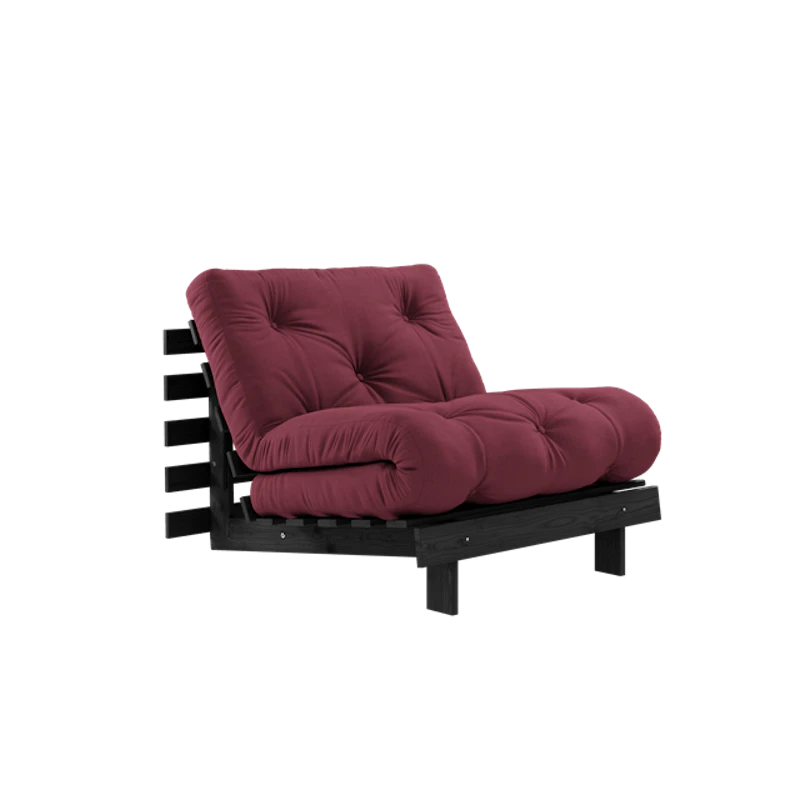 Roots Sofa Bed With Mattress 90x200 Black Night/Bordeaux