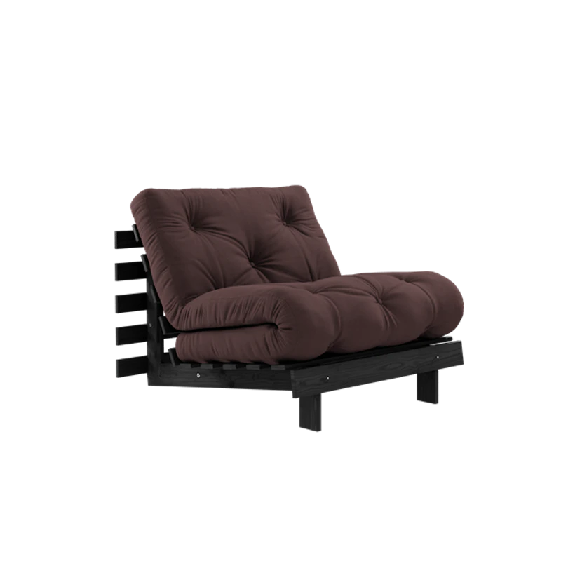 Roots Sofa Bed With Mattress 90x200 Black Night/ Brown