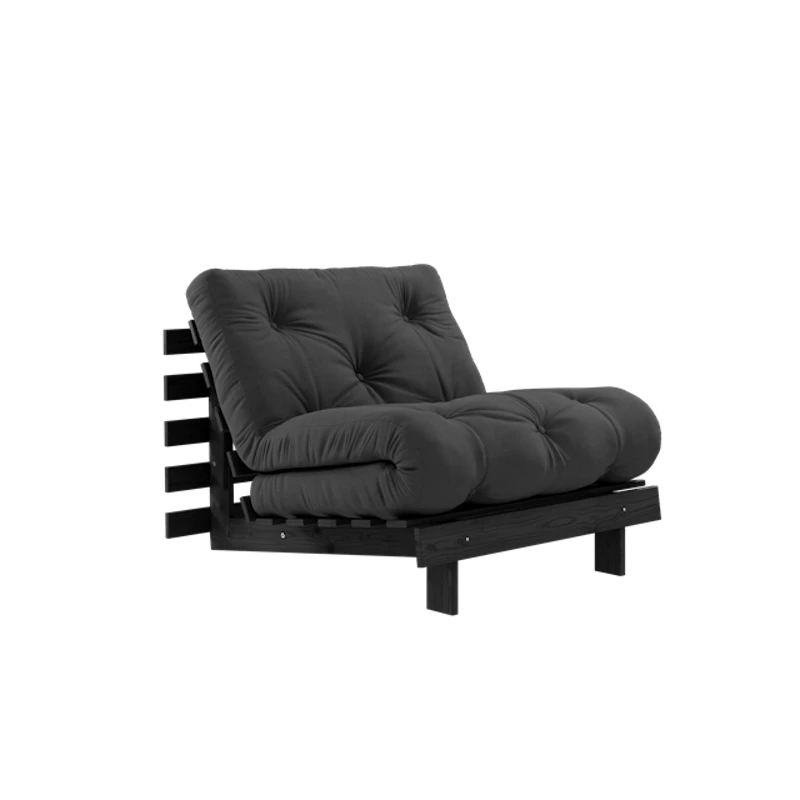 Roots Sofa Bed With Mattress 90x200 Black Night/Dark Grey