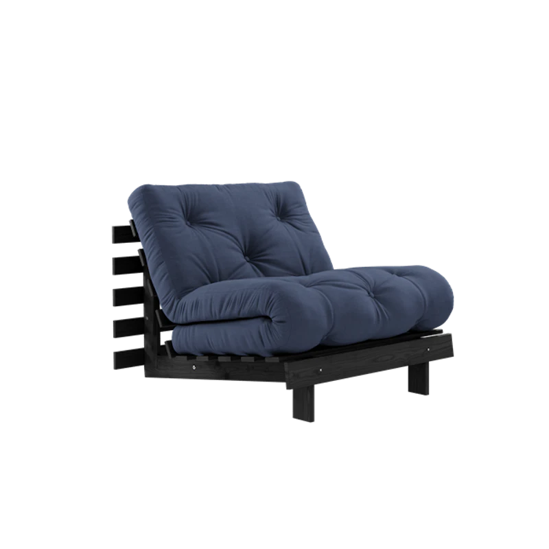Roots Sofa Bed With Mattress 90x200 Black Night/Navy