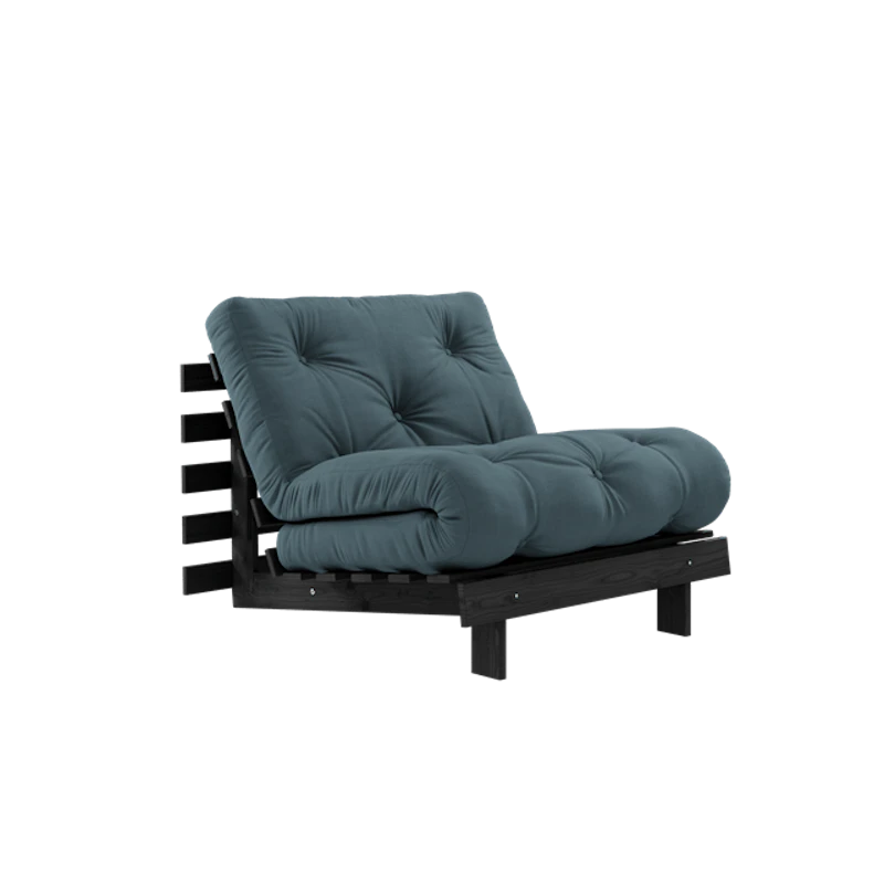 Roots Sofa Bed With Mattress 90x200 Black Night/Petroleum