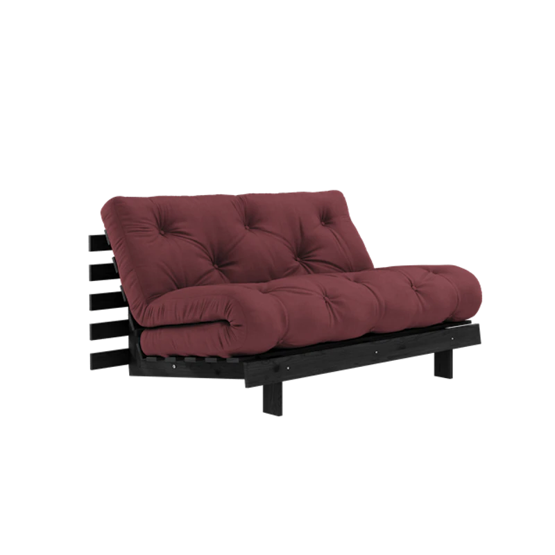 Roots Sofa Bed With Roots Mattress 140x200 Bordeaux/Black Lacquered