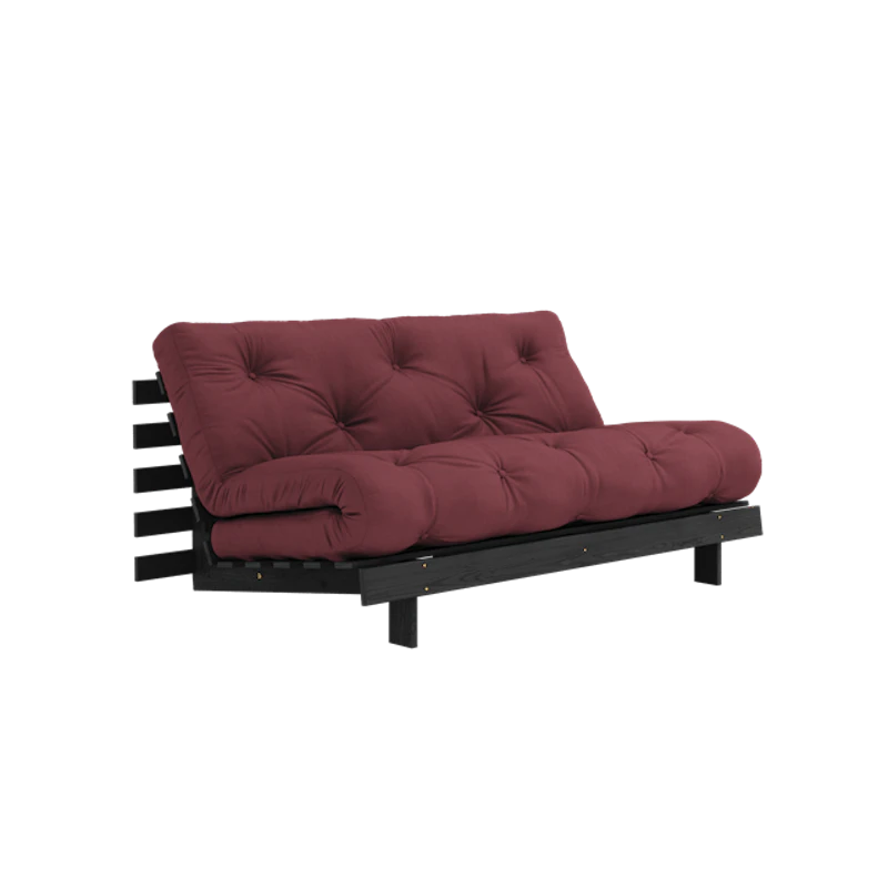 Roots Sofa Bed With Roots Mattress 160x200 Bordeaux/Black Lacquered