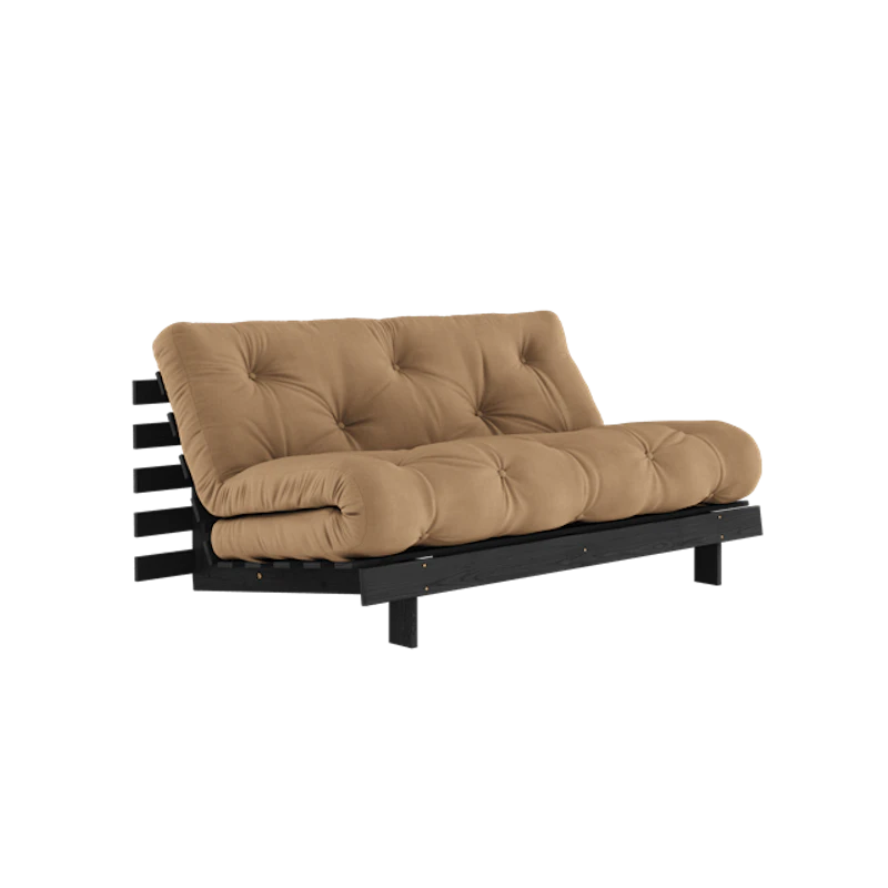 Roots Sofa Bed With Roots Mattress 160x200 Mocca/Black Lacquered