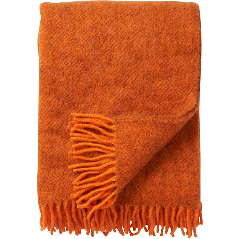 Gotland Plaid 130x200 cm, Grau / Orange