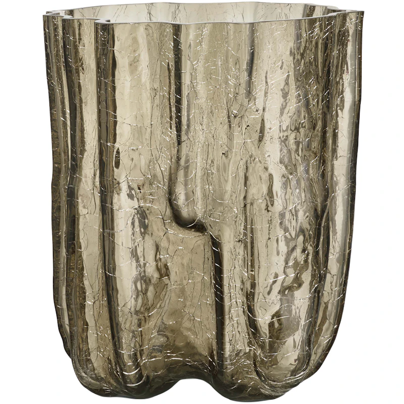 Crackle Vase 27 cm, Taupe