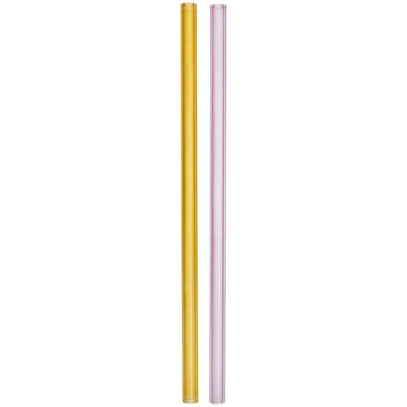 Sipsavor Strohhalme 2-er Set, Gelb/Rosa