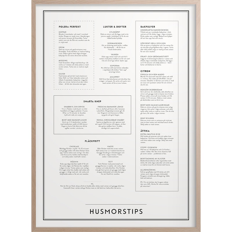 Housewife Tips Poster, 50x70 cm