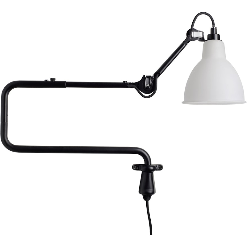 Lampe Gras N°303 Wandleuchte, Schwarz / Aus Milchglas