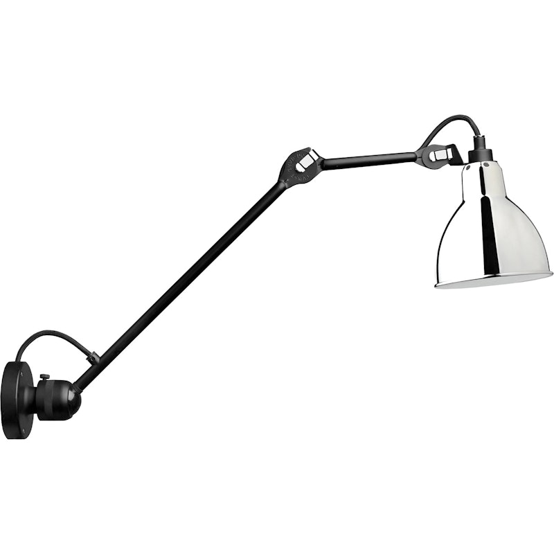 Lampe Gras N°304 Wandleuchte L40, Schwarz / Chrom