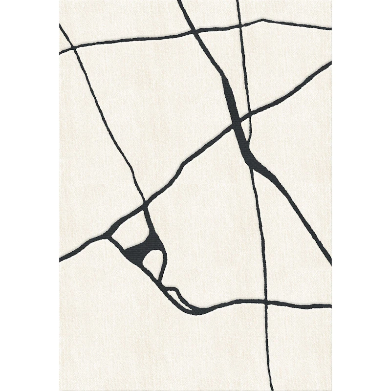 Gute Wollteppich Schwarz/Weiß, 180x270 cm
