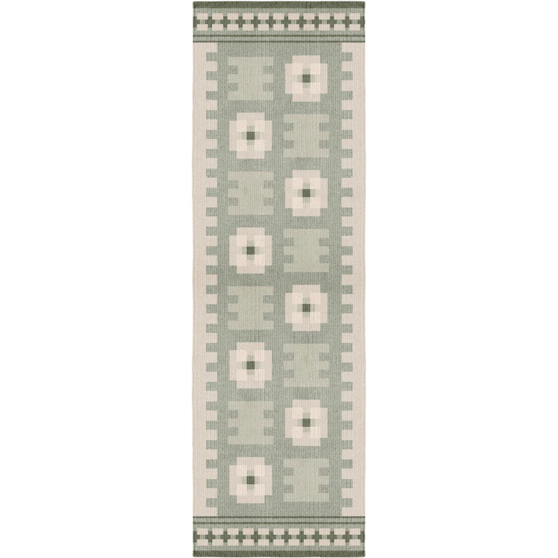 Röllakan Selma Wollteppich 75x240 cm, Sage