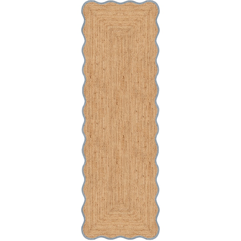 Scallop Juteteppich 75x200 cm, Misty Blue