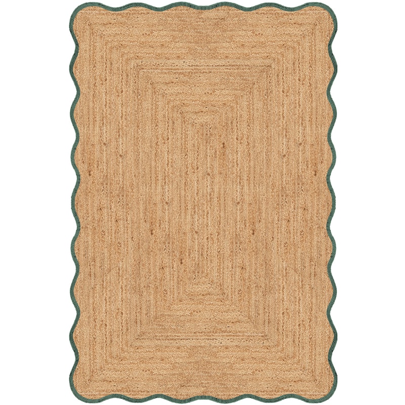 Scallop Juteteppich 180x270 cm, Dunkelgrün