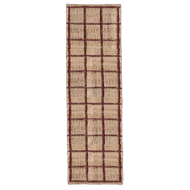 Strata Juteteppich 75x240 cm, Burgunderrot