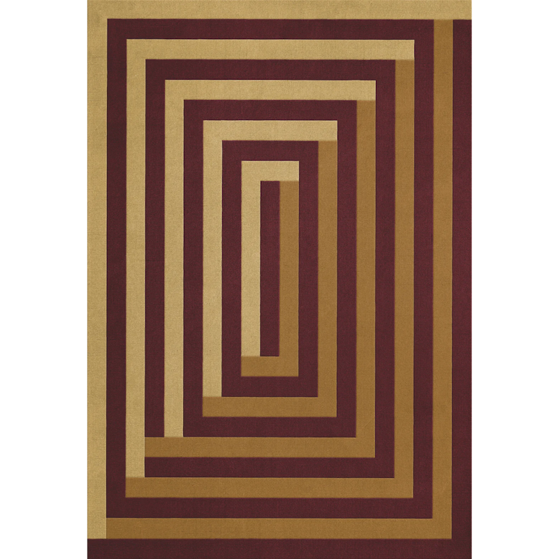 Teklan Labyrinth Wollteppich 200x300 cm, Sand / Mulberry
