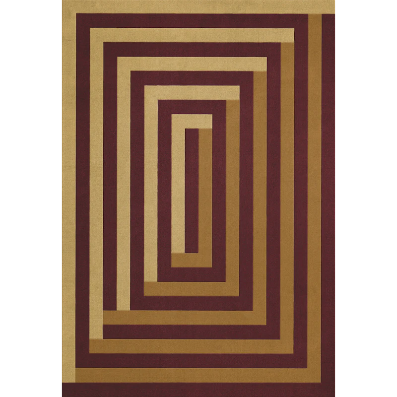 Teklan Labyrinth Wollteppich 180x270 cm, Sand / Mulberry