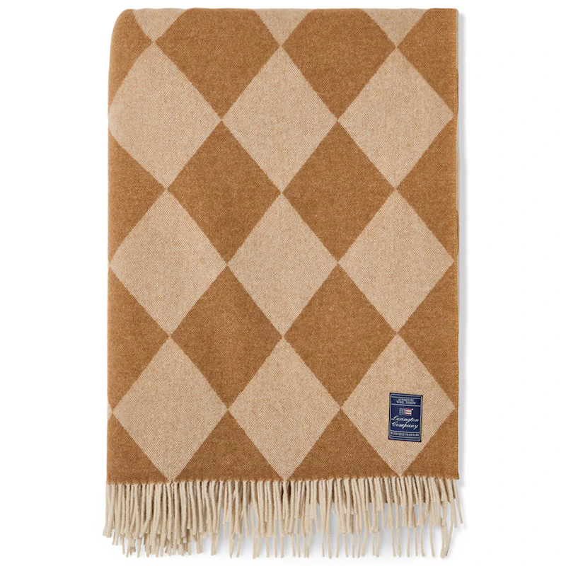 Argyle Decke 130x170 cm, Fudge / Weiß