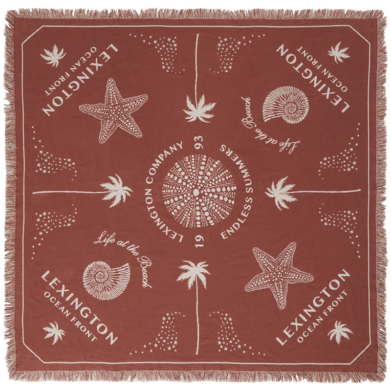 Bandana Decke 150x150 cm, Coconut/Weiß