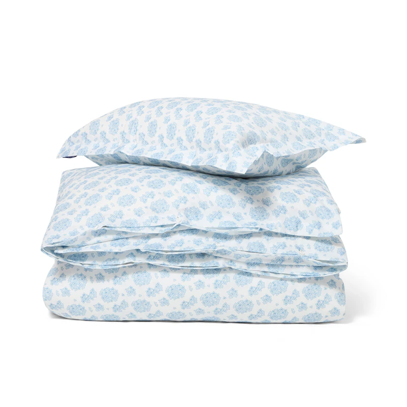 Floral Bettbezug-Set Mit Blumen-Muster 220x220 cm, Blau / Weiß