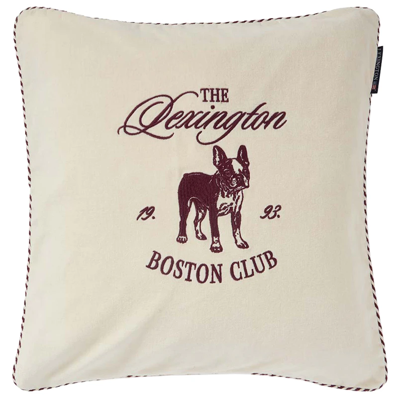 Boston Club Kissenbezug 50x50 cm, Hellbeige / Feigen
