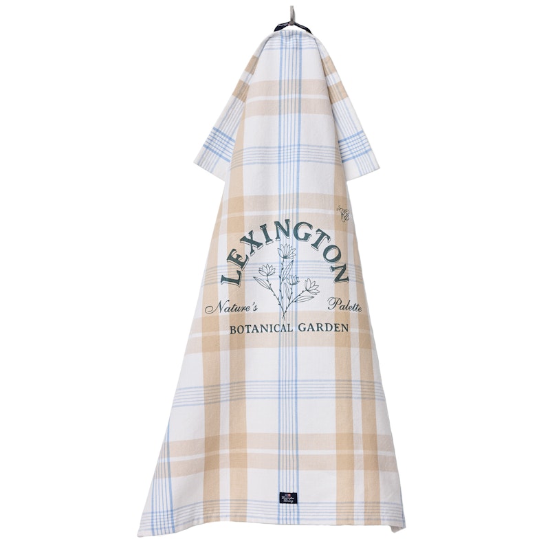 Botanical Checked Geschirrtuch 50x70 cm Beige/Blau
