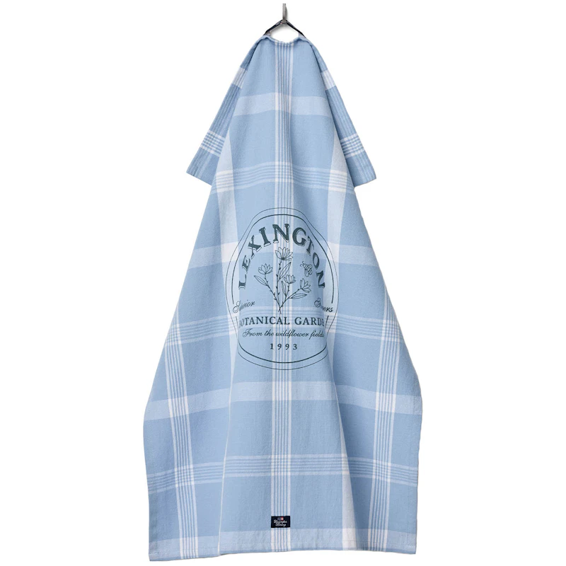 Botanical Checked Geschirrtuch 50x70 cm Blau