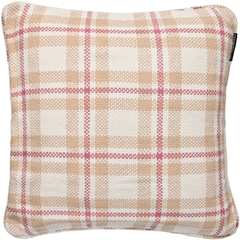 Checked Organic Kissenbezug 50x50 cm, Rosa