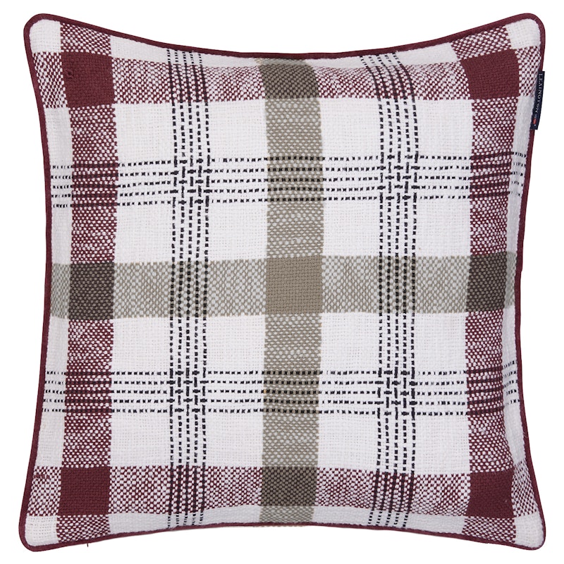 Kissenbezug 50x50 cm, Stone/Burgunderrot