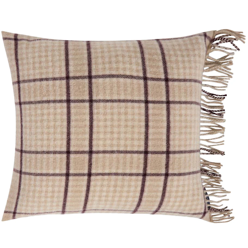 Checked Kissenbezug 50x50 cm, Beige / Feigen