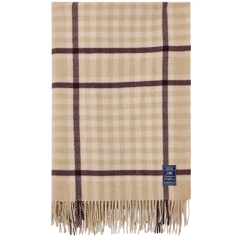 Checked Decke 130x170 cm, Beige / Feigen
