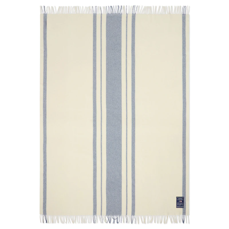 Decke Gestreift 130x170, Blau / Weiß