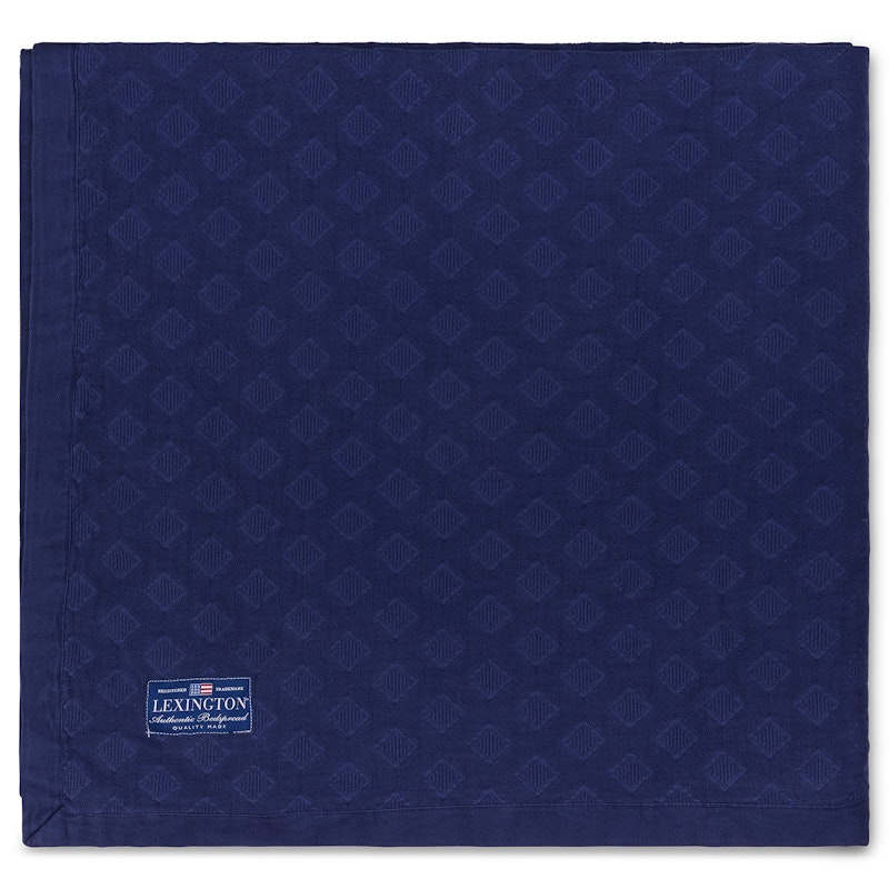 Diamond Jacquard Tagesdecke 160x240 cm, Dunkelblau