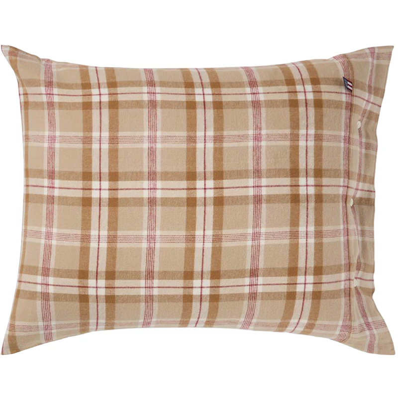 Checked Kissenbezug 50x60 cm, Fudge / Beige / Feigen