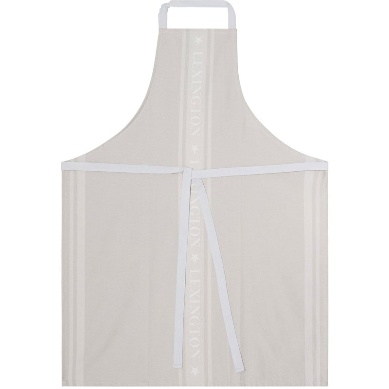 Icons Cotton Jacquard Star Schürze, Weiß / Beige