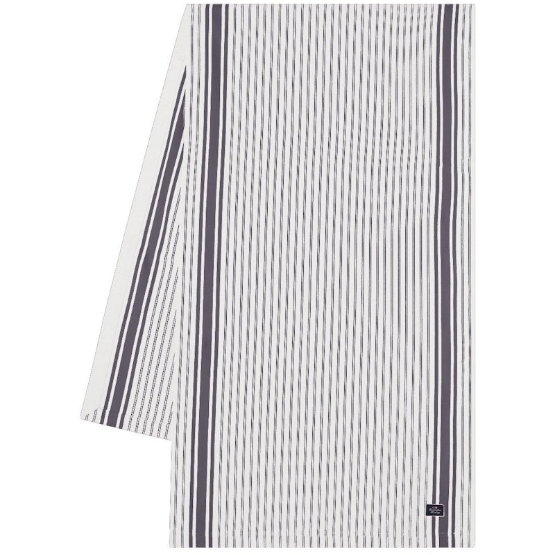 Icons Striped Organic Cotton Oxford Tischläufer 50x150 cm, Weiß / Dress Blue