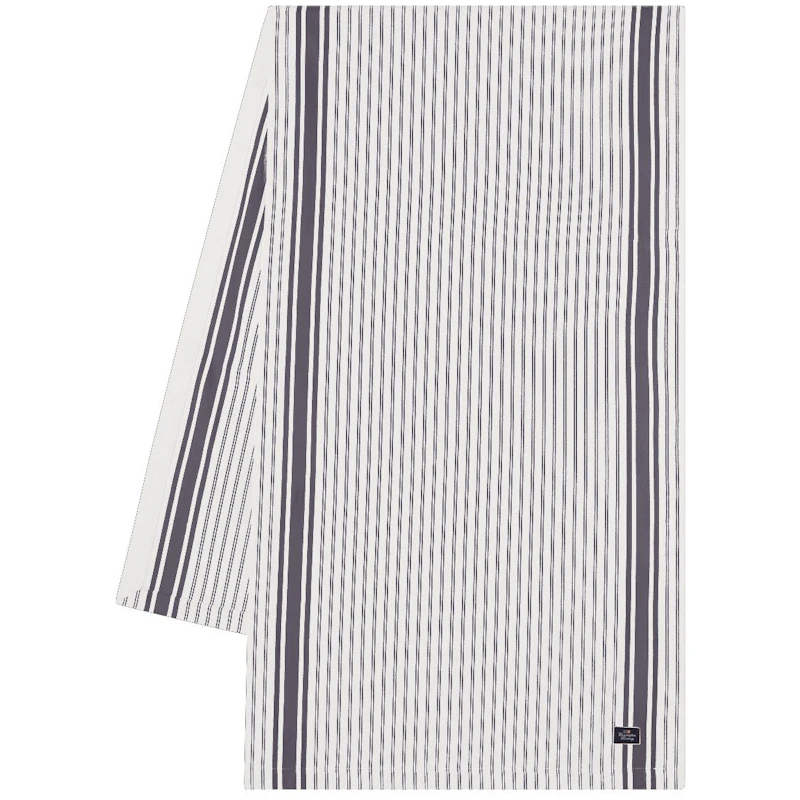 Icons Striped Organic Cotton Oxford Tischläufer 50x250 cm, Weiß / Dress Blue