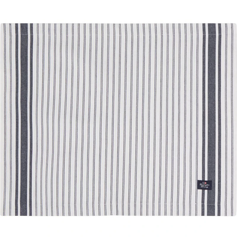 Icons Striped Organic Cotton Oxford Tischset, Weiß / Dress Blue