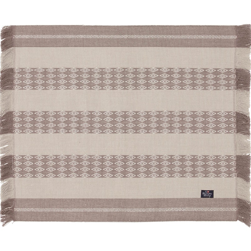 Jacquard Striped Placemat 40x50 cm, White/Beige