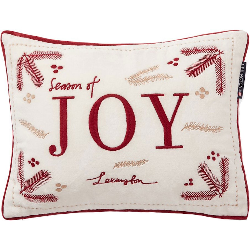 Joy Organic Cotton Velvet Kissen 30x40 cm, Snow White / Rot / Beige