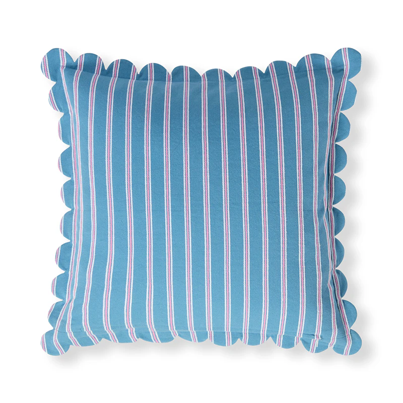 Kissenbezug 50x50 cm, Blau / Weiß / Rosa