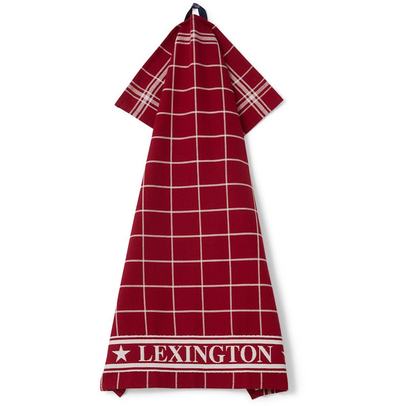 Lexington Checked Organic Cotton Geschirrtuch 50x70 cm, Rot / Weiß