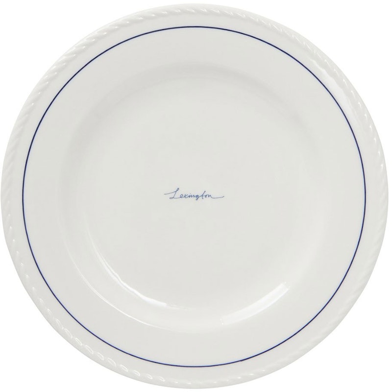 Lexington Porcelain Dessertteller 22 cm 4-er Set, Weiß / Dunkelblau