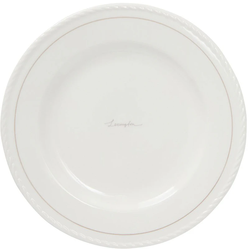 Lexington Porcelain Dessertteller 22 cm 4-er Set, Weiß / Beige
