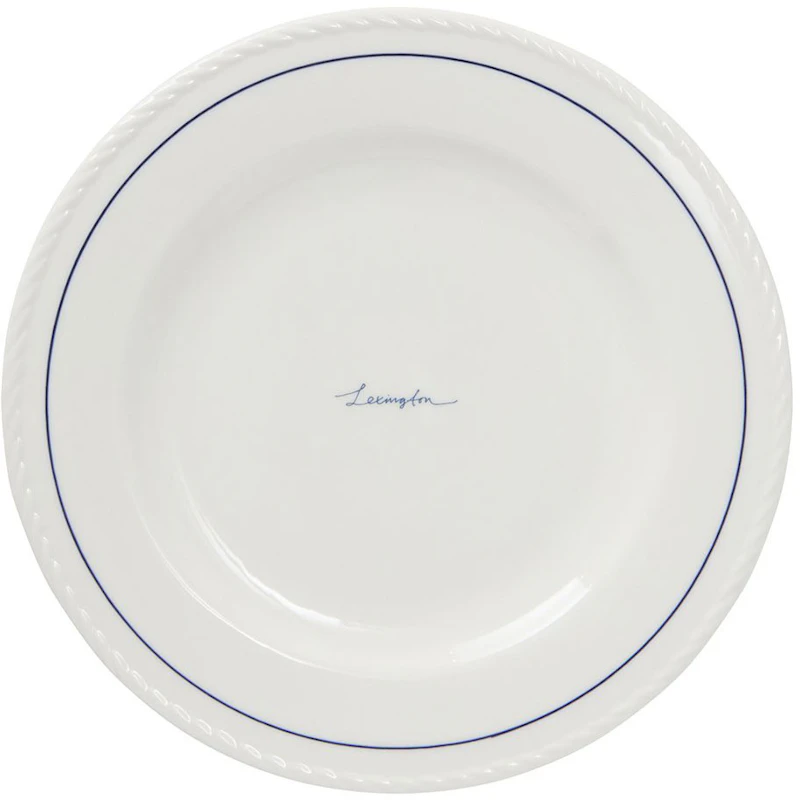 Lexington Porcelain Dessertteller 22 cm 4-er Set, Weiß / Dunkelblau